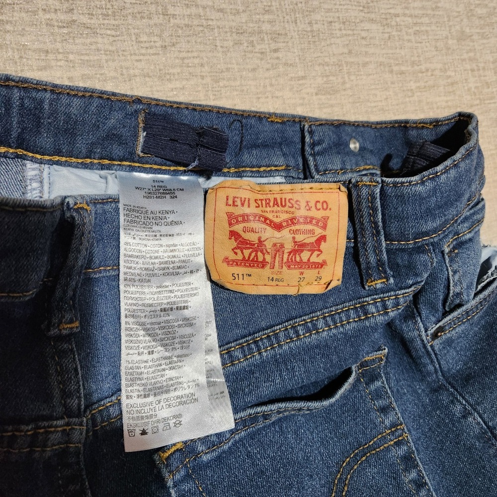 Levi's 511 Slim Fit Jeans Kids Size 14 Regular Black Blue Denim Bundle 2 Pack - Picture 4 of 4